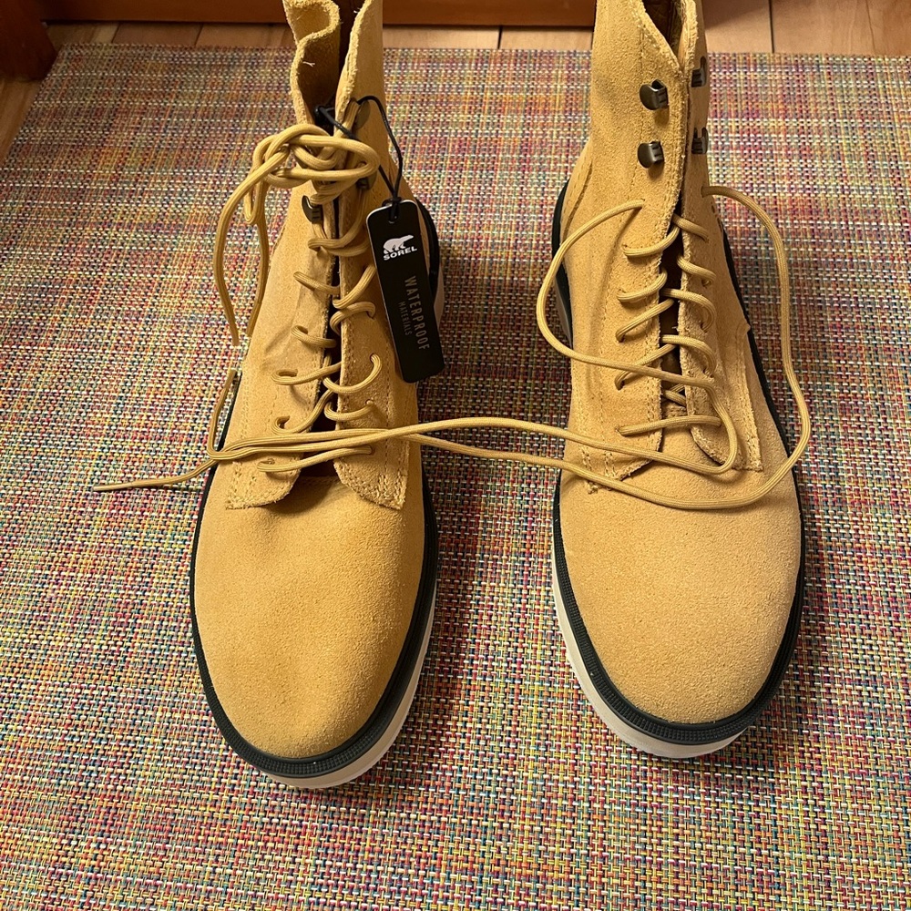 Women's SOREL Hi-Line Lace Bootie Suede Leather Boot Size 10 NWOT, Granola Girl